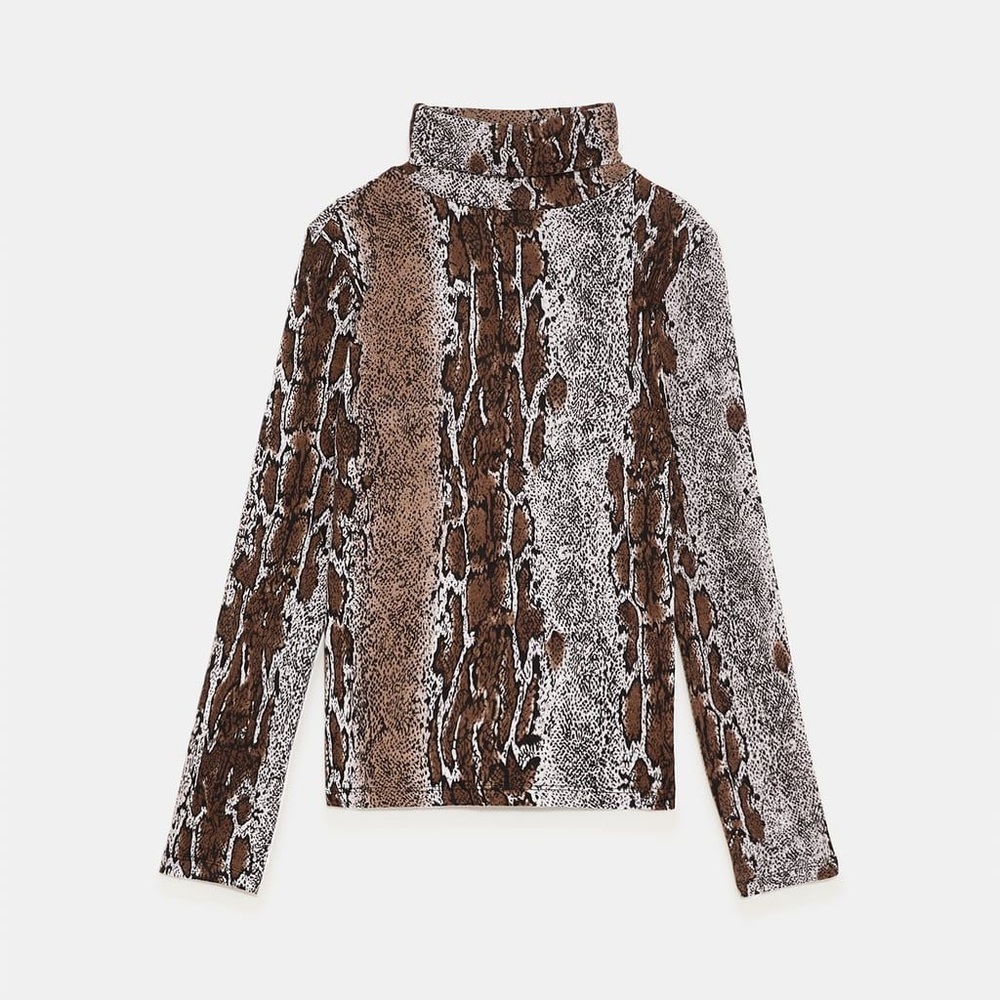 Zara animal print turtle neck